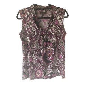 Dana Buchman Sleeveless V-Neck Blouse Size Small